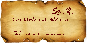 Szentiványi Mária névjegykártya